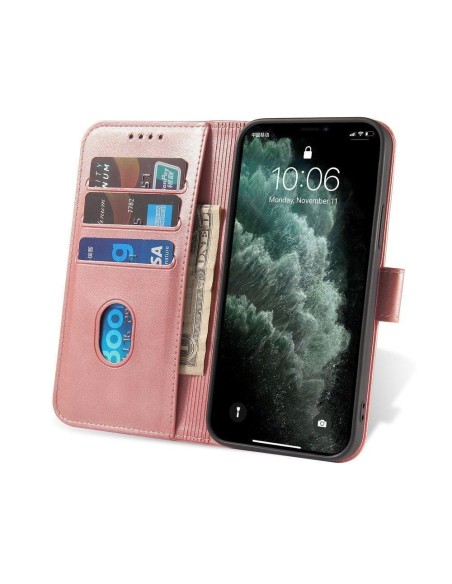 Magnet Case elegantiškas dėklas su atvartu ir stovo funkcija, skirta Samsung Galaxy A03s (166.5) rožinės spalvos Magnet Case elegantiškas dėklas su atvartu ir stovo funkcija, skirta Samsung Galaxy A03s (166.5) rožinės spalvos