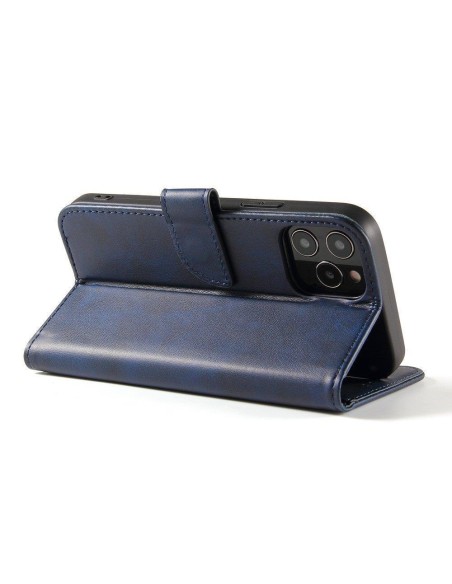 Magnetinis dėklas, elegantiškas dėklas su atvartu ir stovo funkcija Samsung Galaxy A73, mėlynas