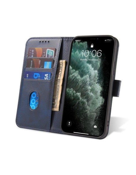 Magnetinis dėklas, elegantiškas dėklas su atvartu ir stovo funkcija Samsung Galaxy A73, mėlynas