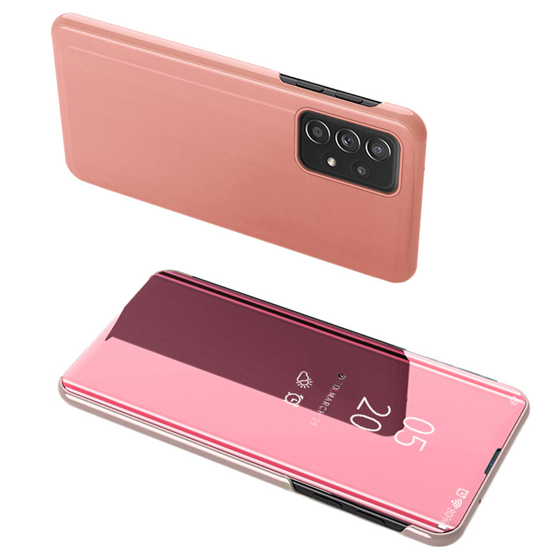 Clear View Case atverčiamas dėklas, skirtas Samsung Galaxy A73, rožinis Clear View Case atverčiamas dėklas, skirtas Samsung Galaxy A73, rožinis