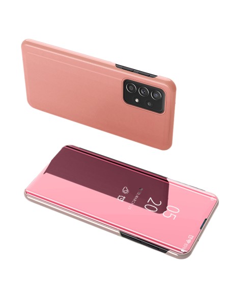 Clear View Case atverčiamas dėklas, skirtas Samsung Galaxy A73, rožinis Clear View Case atverčiamas dėklas, skirtas Samsung Galaxy A73, rožinis
