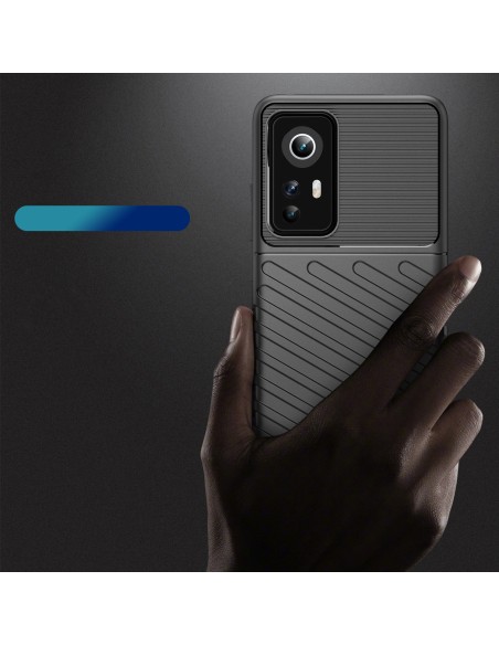 Thunder Case lankstus šarvuotas dėklas Xiaomi 12/ 12X juodas