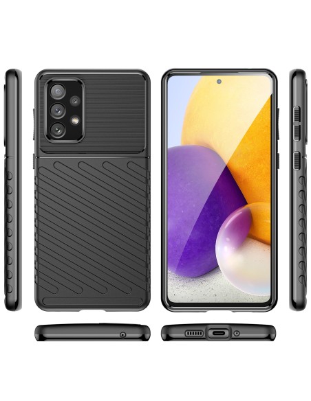 Thunder Case lankstus šarvuotas dėklas Samsung Galaxy A73 juodas Thunder Case lankstus šarvuotas dėklas Samsung Galaxy A73 juodas