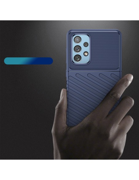 Thunder Case lankstus šarvuotas dėklas, skirtas Samsung Galaxy A73 mėlynas Thunder Case lankstus šarvuotas dėklas, skirtas Samsung Galaxy A73 mėlynas