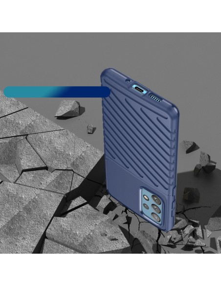Thunder Case lankstus šarvuotas dėklas, skirtas Samsung Galaxy A73 mėlynas Thunder Case lankstus šarvuotas dėklas, skirtas Samsung Galaxy A73 mėlynas