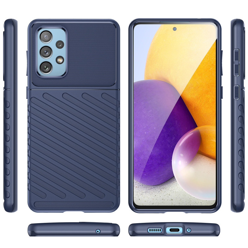 Thunder Case lankstus šarvuotas dėklas, skirtas Samsung Galaxy A73 mėlynas