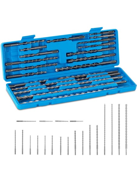Betono kaltinių grąžtų rinkinys SDS PLUS sk. 5-20mm - 20 vnt. Betono kaltinių grąžtų rinkinys SDS PLUS sk. 5-20mm - 20 vnt.