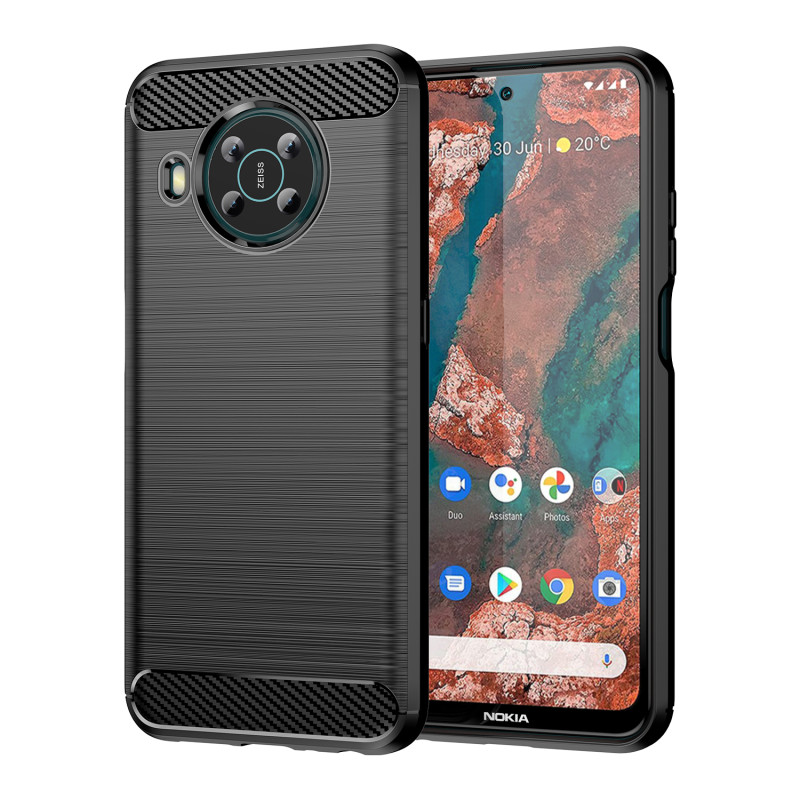 Carbon Case lankstus dėklas Nokia X100 juodas Carbon Case lankstus dėklas Nokia X100 juodas