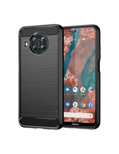 Carbon Case lankstus dėklas Nokia X100 juodas