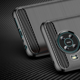 Carbon Case lankstus dėklas Nokia X100 juodas