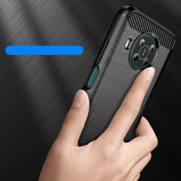 Carbon Case lankstus dėklas Nokia X100 juodas
