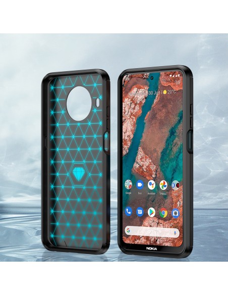 Carbon Case lankstus dėklas Nokia X100 juodas