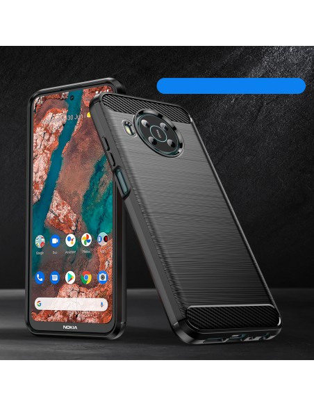 Carbon Case lankstus dėklas Nokia X100 juodas