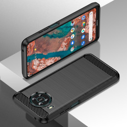 Carbon Case lankstus dėklas Nokia X100 juodas