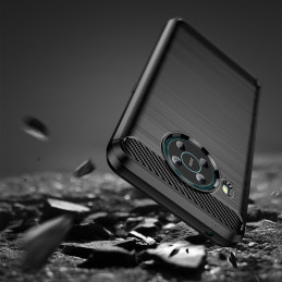 Carbon Case lankstus dėklas Nokia X100 juodas