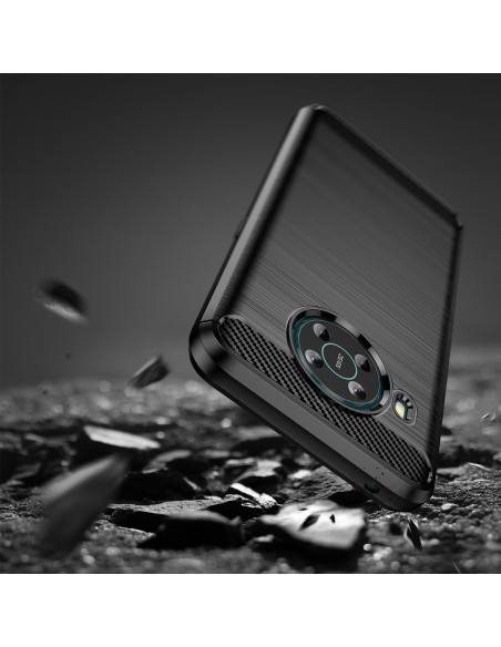 Carbon Case lankstus dėklas Nokia X100 juodas