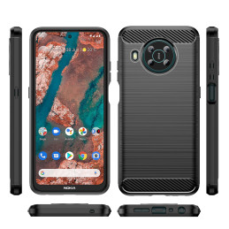 Carbon Case lankstus dėklas Nokia X100 juodas