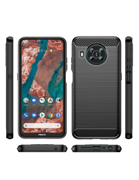 Carbon Case lankstus dėklas Nokia X100 juodas