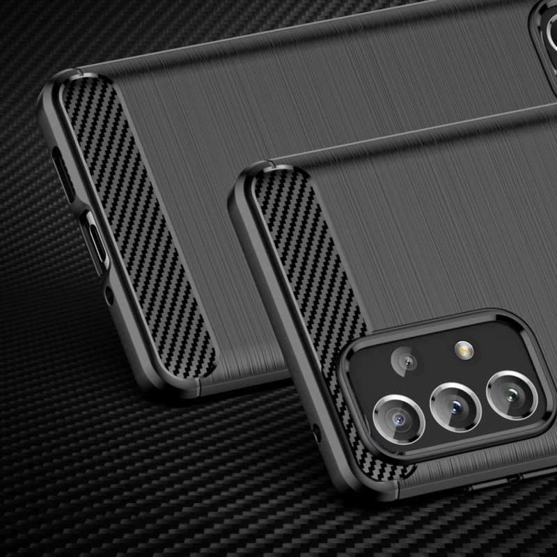 Carbon Case lankstus dangtelis Samsung Galaxy A73 juodas