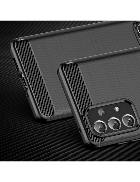 Carbon Case lankstus dangtelis Samsung Galaxy A73 juodas