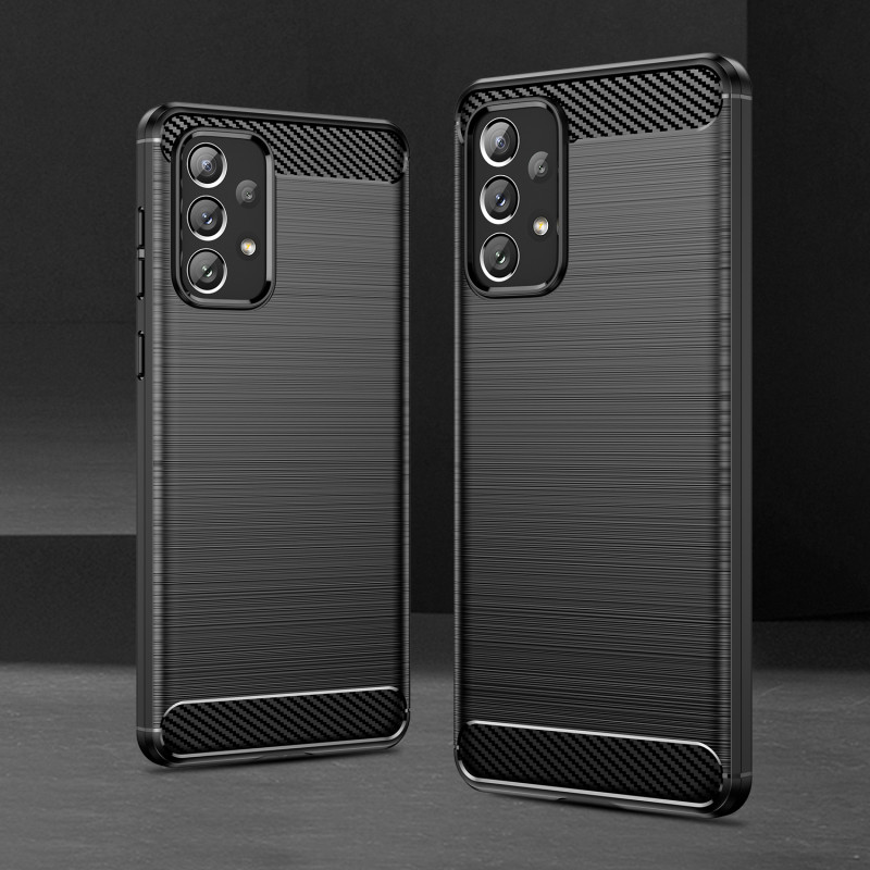Carbon Case lankstus dangtelis Samsung Galaxy A73 juodas