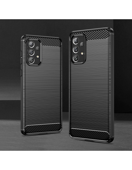 Carbon Case lankstus dangtelis Samsung Galaxy A73 juodas