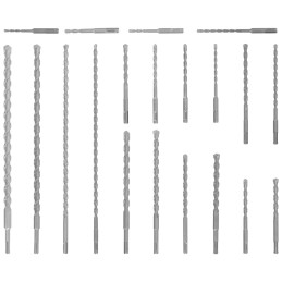 Betono kaltinių grąžtų rinkinys SDS PLUS sk. 5-20mm - 20 vnt.