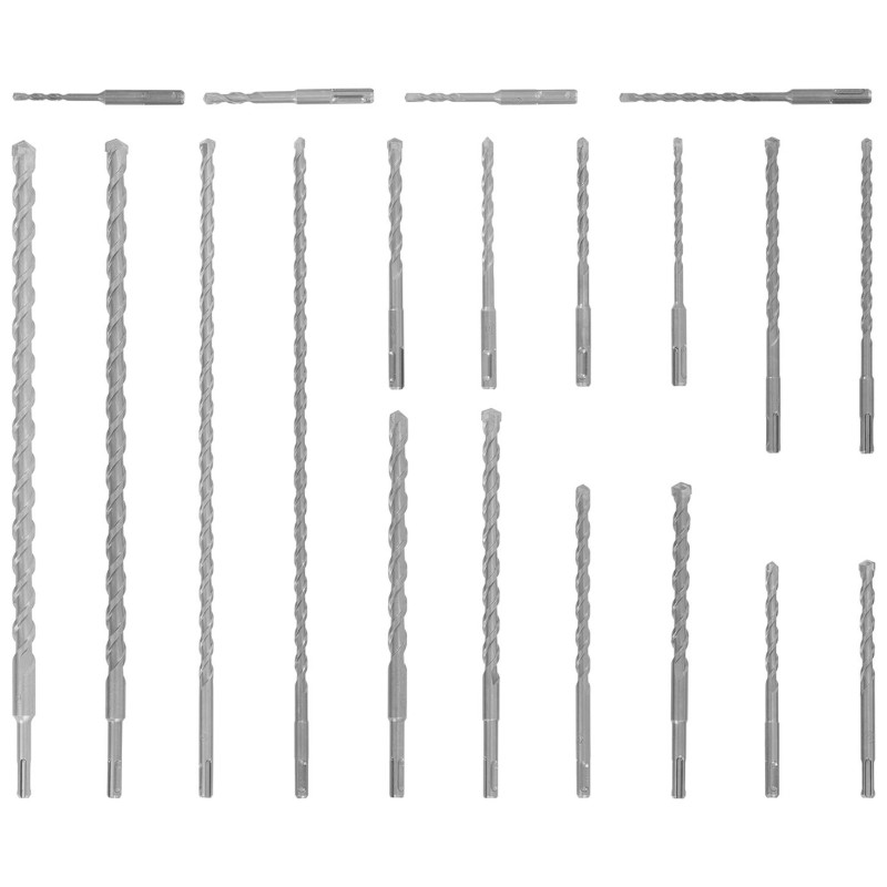 Betono kaltinių grąžtų rinkinys SDS PLUS sk. 5-20mm - 20 vnt.
