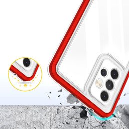 Skaidrus 3in1 dėklas, skirtas Samsung Galaxy A13 5G gelio dangtelis su raudonu rėmeliu