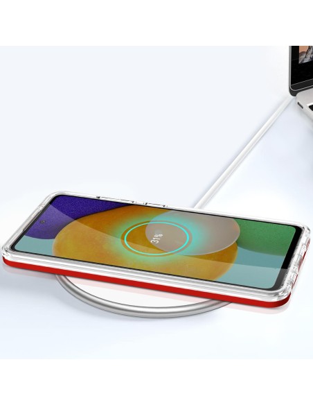 Skaidrus 3in1 dėklas, skirtas Samsung Galaxy A13 5G gelio dangtelis su raudonu rėmeliu