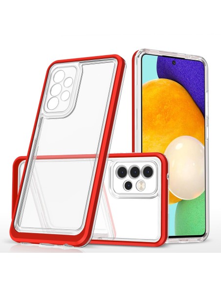 Skaidrus 3in1 dėklas, skirtas Samsung Galaxy A53 5G gelio dangtelis su raudonu rėmeliu Skaidrus 3in1 dėklas, skirtas Samsung Galaxy A53 5G gelio dangtelis su raudonu rėmeliu