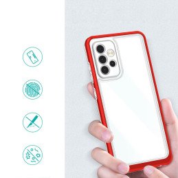 Skaidrus 3in1 dėklas, skirtas Samsung Galaxy A53 5G gelio dangtelis su raudonu rėmeliu