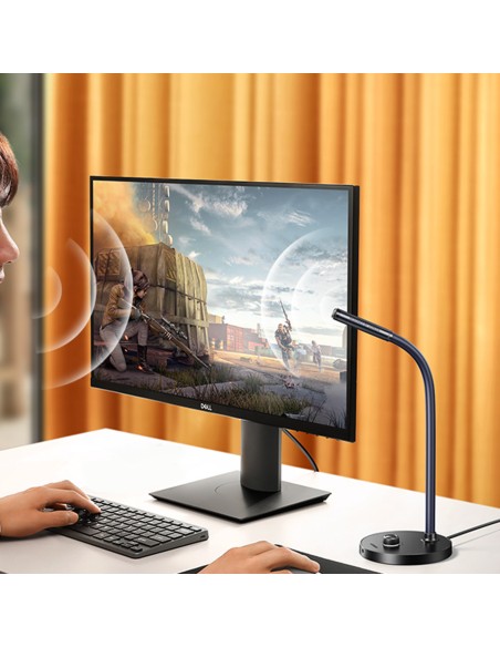 USB mikrofonas nešiojamojo kompiuterio staliniam kompiuteriui su stovu juodas USB mikrofonas nešiojamojo kompiuterio staliniam kompiuteriui su stovu juodas