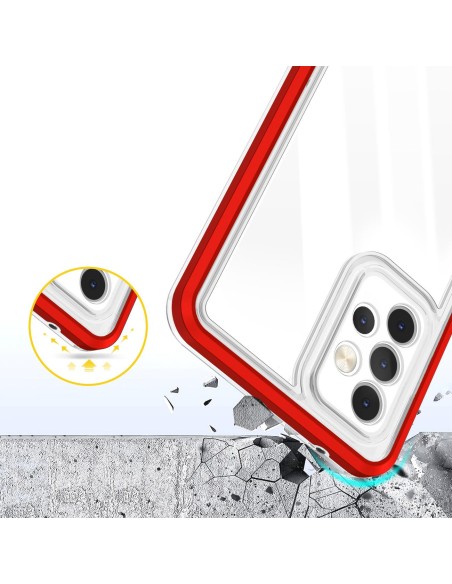 Skaidrus 3in1 dėklas, skirtas Samsung Galaxy A53 5G gelio dangtelis su raudonu rėmeliu Skaidrus 3in1 dėklas, skirtas Samsung Galaxy A53 5G gelio dangtelis su raudonu rėmeliu