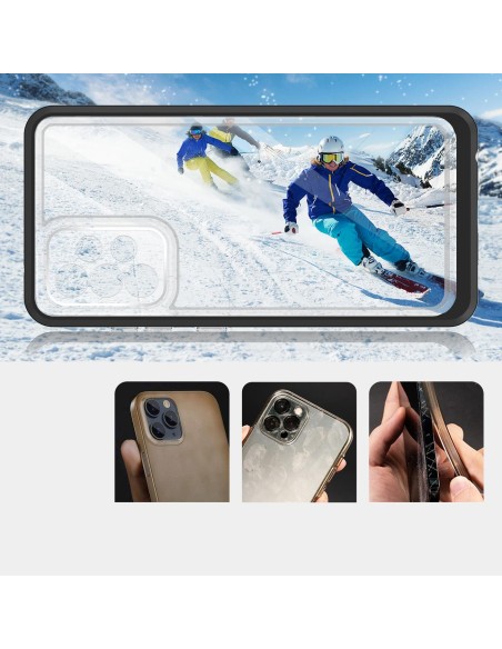 Skaidrus 3in1 dėklas Samsung Galaxy A73, gelinis dangtelis su rėmeliu, juodas Skaidrus 3in1 dėklas Samsung Galaxy A73, gelinis dangtelis su rėmeliu, juodas
