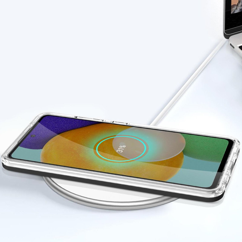 Skaidrus 3in1 dėklas Samsung Galaxy A73, gelinis dangtelis su rėmeliu, juodas