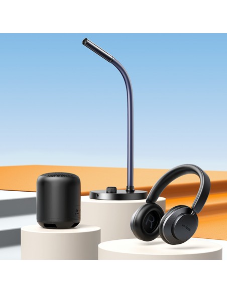USB mikrofonas nešiojamojo kompiuterio staliniam kompiuteriui su stovu juodas USB mikrofonas nešiojamojo kompiuterio staliniam kompiuteriui su stovu juodas