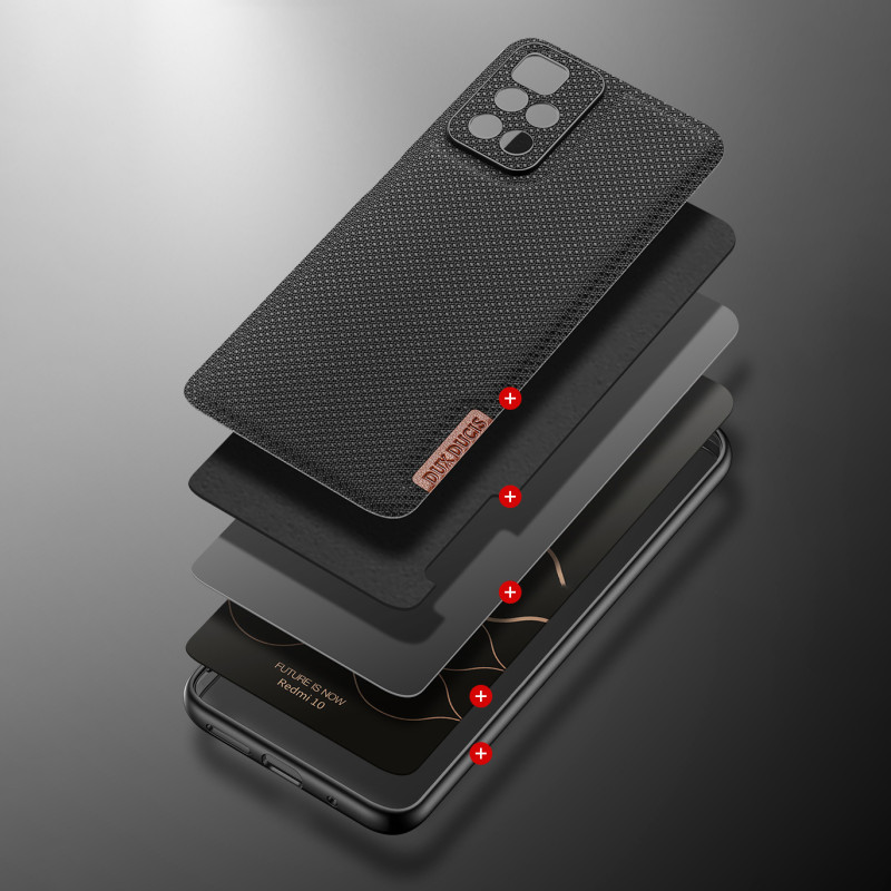 Dux Ducis Fino dėklas, dangtelis padengtas nailono medžiaga, Xiaomi Redmi 10 mėlynas