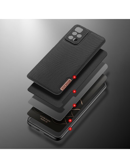 Dux Ducis Fino dėklas, dangtelis padengtas nailono medžiaga, Xiaomi Redmi 10 mėlynas Dux Ducis Fino dėklas, dangtelis padengtas nailono medžiaga, Xiaomi Redmi 10 mėlynas
