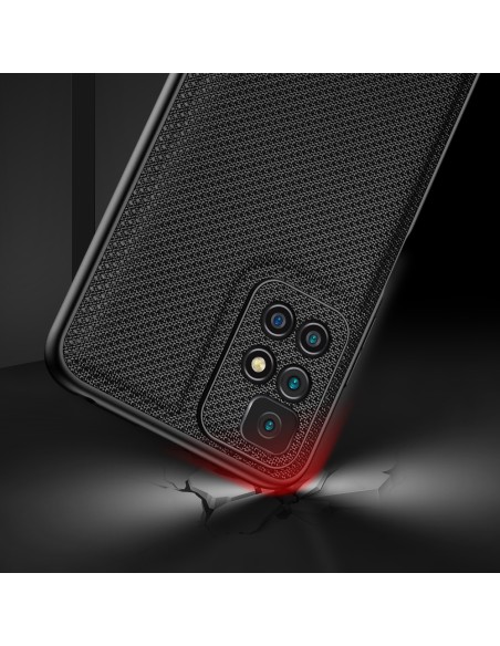Dux Ducis Fino dėklas, dangtelis padengtas nailono medžiaga, Xiaomi Redmi 10 mėlynas Dux Ducis Fino dėklas, dangtelis padengtas nailono medžiaga, Xiaomi Redmi 10 mėlynas