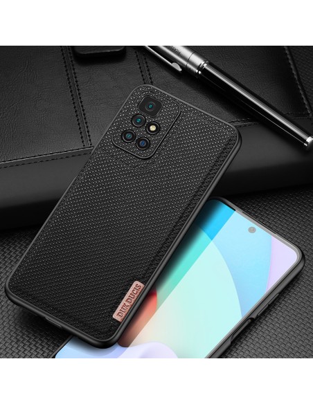 Dux Ducis Fino dėklas, dangtelis padengtas nailono medžiaga, Xiaomi Redmi 10 mėlynas Dux Ducis Fino dėklas, dangtelis padengtas nailono medžiaga, Xiaomi Redmi 10 mėlynas