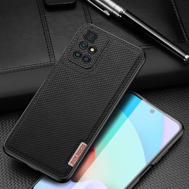 Dux Ducis Fino dėklo dangtelis padengtas nailono medžiaga Xiaomi Redmi 10 green