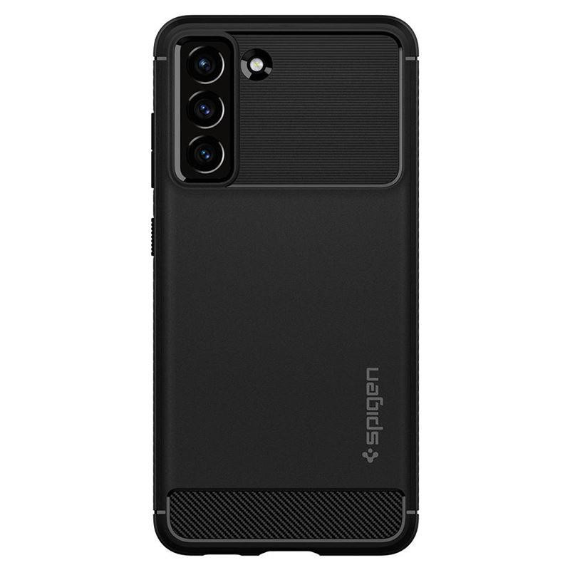 Spigen Rugged Armor dėklas, skirtas Samsung Galaxy S21 FE - matinė juoda