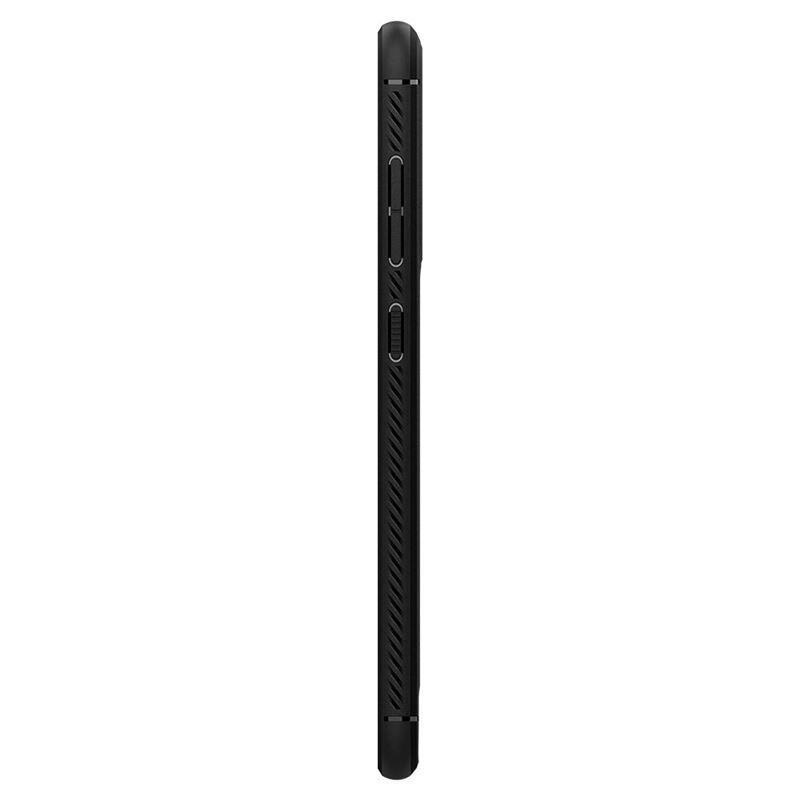 Spigen Rugged Armor dėklas, skirtas Samsung Galaxy S21 FE - matinė juoda