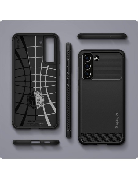 Spigen Rugged Armor dėklas, skirtas Samsung Galaxy S21 FE - matinė juoda Spigen Rugged Armor dėklas, skirtas Samsung Galaxy S21 FE - matinė juoda