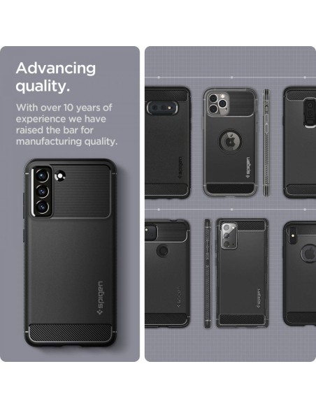 Spigen Rugged Armor dėklas, skirtas Samsung Galaxy S21 FE - matinė juoda Spigen Rugged Armor dėklas, skirtas Samsung Galaxy S21 FE - matinė juoda