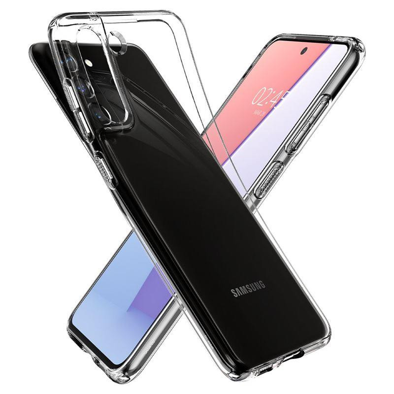 Spigen Skystųjų kristalų dėklas, skirtas Samsung Galaxy S21 FE - skaidrus