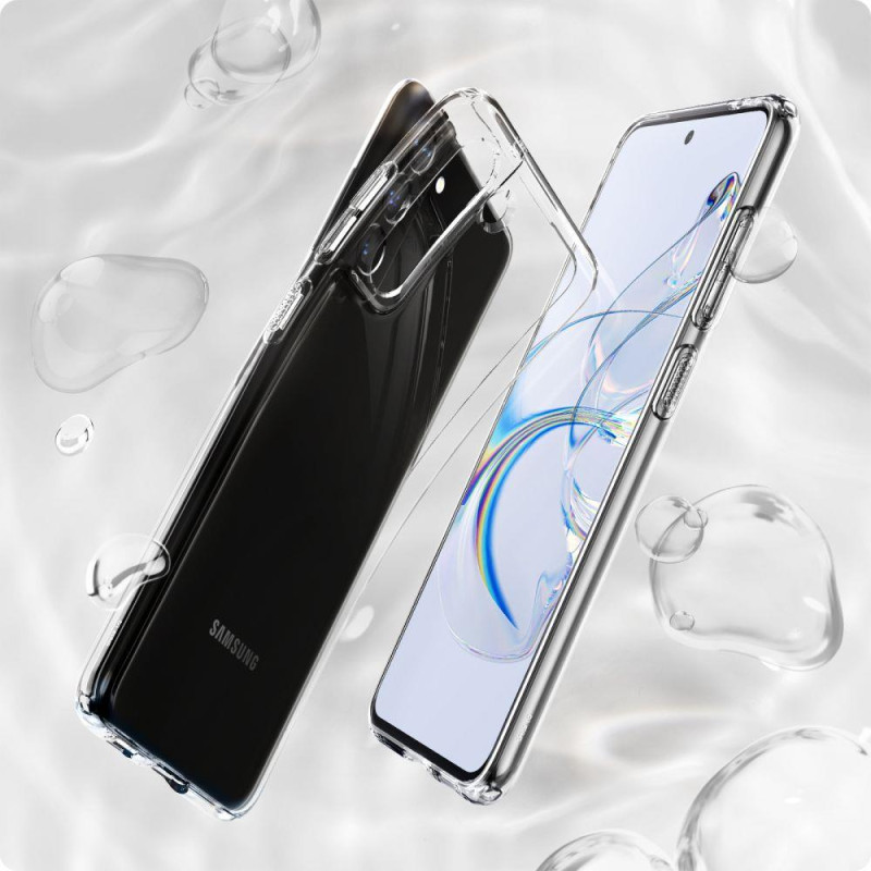 Spigen Skystųjų kristalų dėklas, skirtas Samsung Galaxy S21 FE - skaidrus