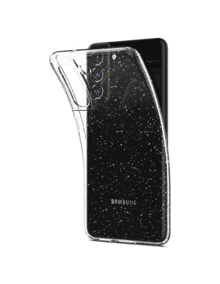 Spigen Skystųjų kristalų dėklas, skirtas Samsung Galaxy S21 FE - skaidrus ir blizgantis Spigen Skystųjų kristalų dėklas, skirtas Samsung Galaxy S21 FE - skaidrus ir blizgantis