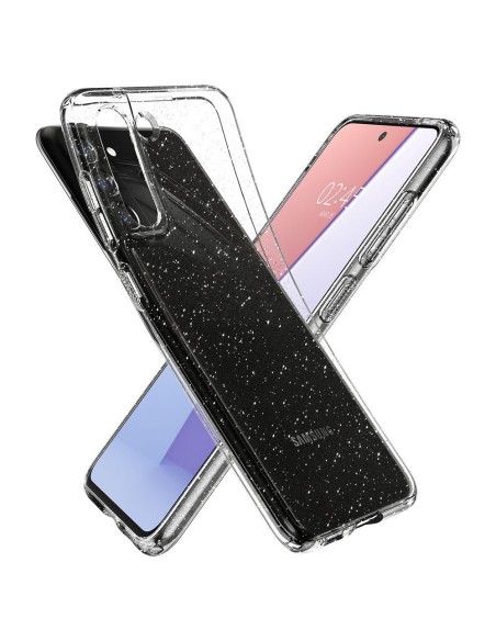 Spigen Skystųjų kristalų dėklas, skirtas Samsung Galaxy S21 FE - skaidrus ir blizgantis Spigen Skystųjų kristalų dėklas, skirtas Samsung Galaxy S21 FE - skaidrus ir blizgantis